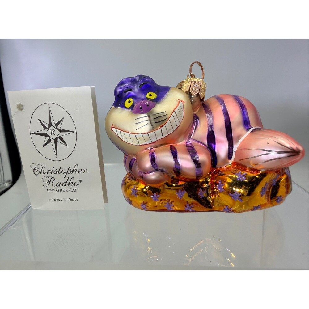 Christopher Radko Disney Cheshire Cat Alice in Wonderland Glass Christmas